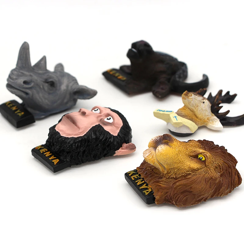 3d-модель в виде животного магнитные наклейки на холодильник Лев орангутан Кения