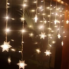 8 режимов, 4 метра, 96 световых снежинок, сосулек, светильник вые струны, рождественские осветительные струны, праздничное освещение