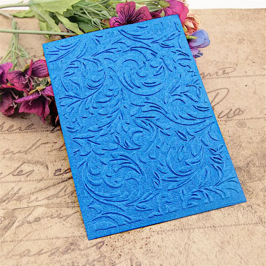 

10.5x14.7cm Roll leaves Embossing folders Plastic bump Scrapbooking DIY Template Fondant indentation Cake Photo Album Card Make