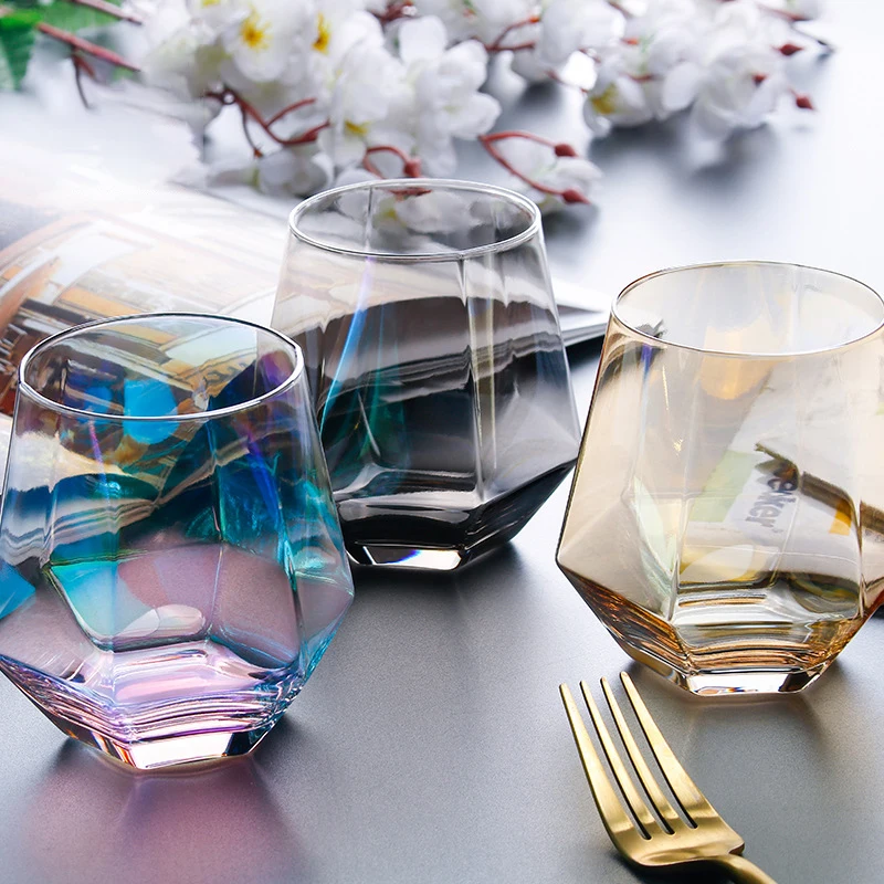 

Creative Geometry Crystal Diamond Water Glass Glass Juice Water Glass Cup Bar Drinkware Couple Gifts