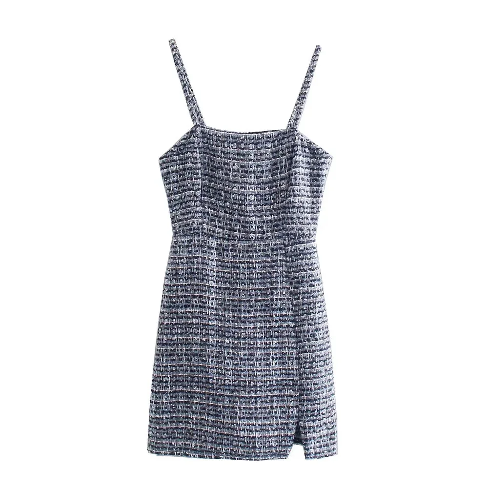 

XIKOM 2021 осеннее твидовое облегающее платье с рисунком «гусиные лапки», тонкое модное сексуальное платье, офисное женское темпераментное мин...