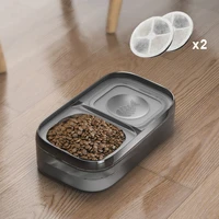 cat water fountain with 2 filters automatic dog water dispenser drinker and feeder double bowl for cats pet drinking bowl feeder