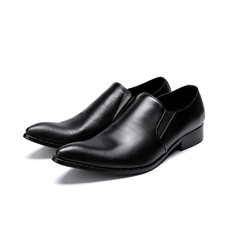 Classic Black Mens Shoes For Patent Leather Concise Pointed Toe Slip On Wedding Office Oxford Zapatos Hombre Vest | Обувь