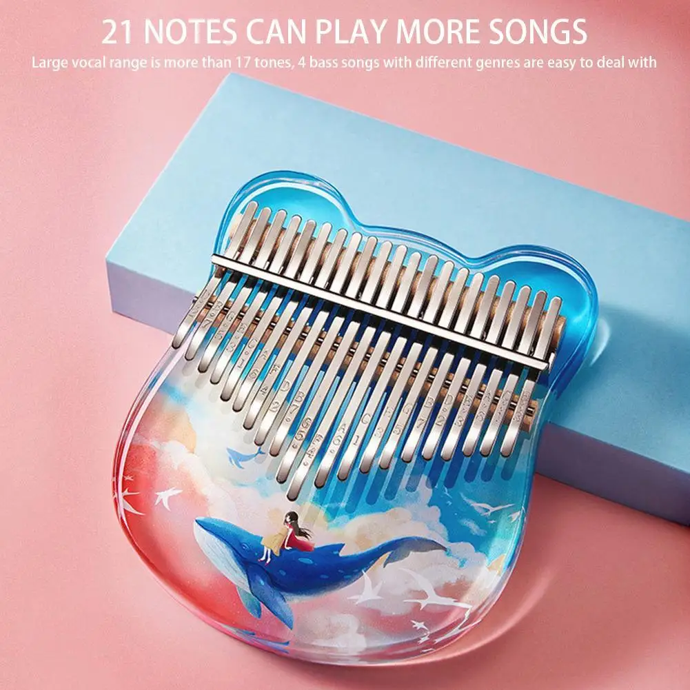 

17/21 Keys Kalimba Thumb Piano High Quality Acrylic Mbira Body Musical Instruments With EVA Bag Painted Kalimba Piano Kids Gift