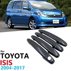 Глянцевый черный углеродного волокна автомобилей дверные ручки крышки для Toyota Isis 2004  2017 автомобиля внешние аксессуары 2005 2006 2007 2008 2009 2010