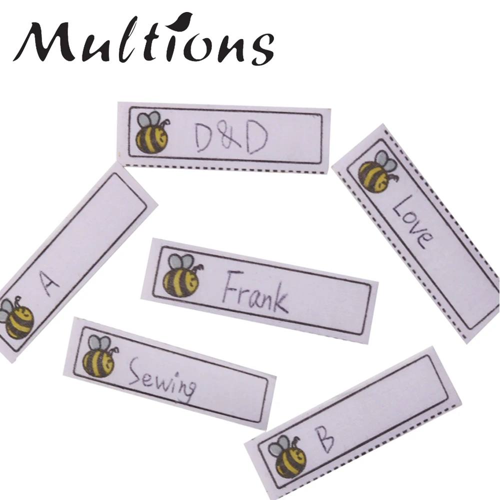 100 шт. стираемые этикетки с железом для имени пчелиным узором одежды ярлыки детей