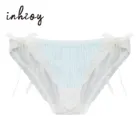 Трусы-стринги мужские с цветочным принтом, пикантные кружевные Трусы-стринги с карманом для геев, с оборками, сексуальное нижнее белье для мужчин