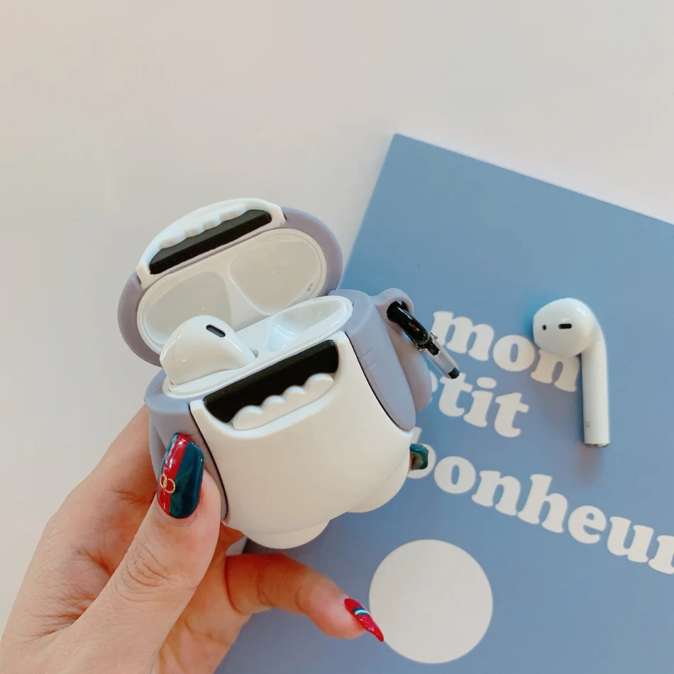 3D Пингвин чехол для наушников для Airpods чехол силиконовый розовый чехол для Apple Air pods 2 Чехол для наушников Earpods кольцо ремешок брелок