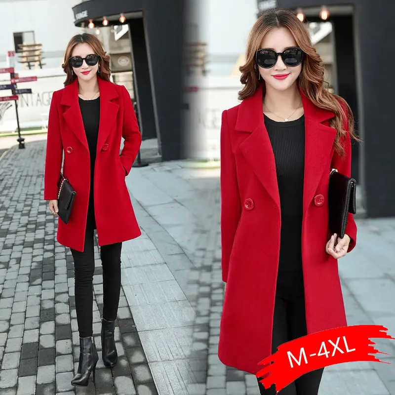 Осенне зимняя женская куртка пальто шерстяное костюмы большие размеры 3xl 4xl