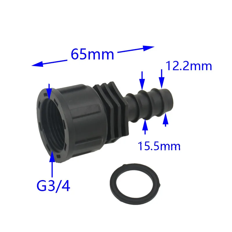 Соединитель для водопроводной трубы женский от 3/4 до 16 мм штуцер шланга