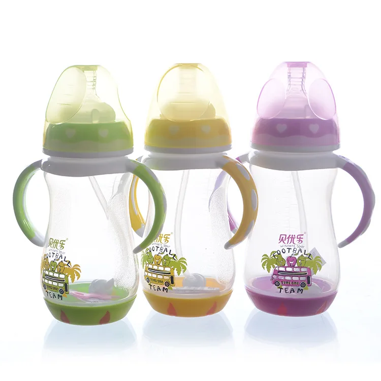 

New Style Baby Feeding Bottle Drop-resistant against Flatulence Feeding Bottle Silicone Cover Straw Drinking Milk Bottle Infant