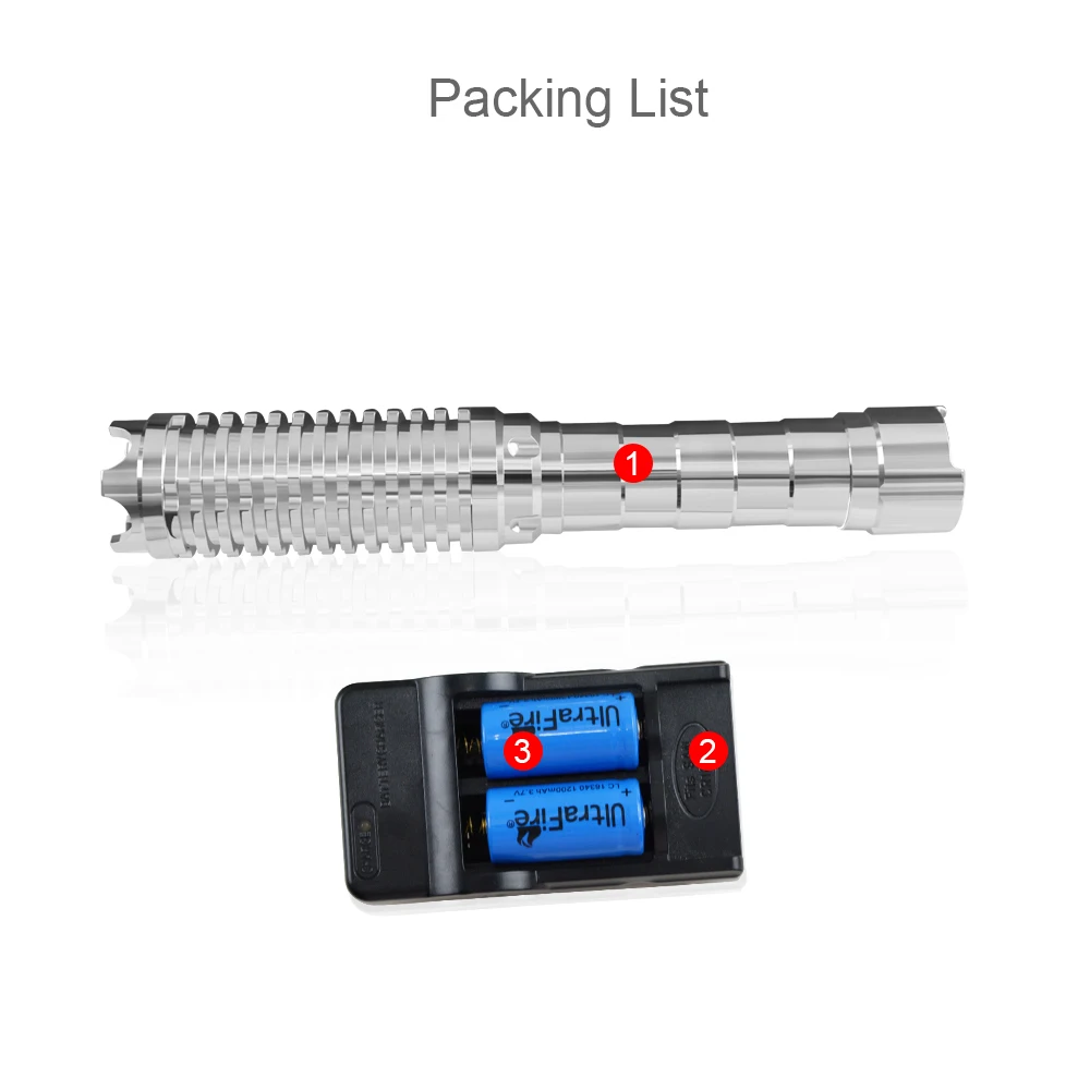 CWLASER мощная лазерная указка из нержавеющей стали 520nm фокусируемая зеленая