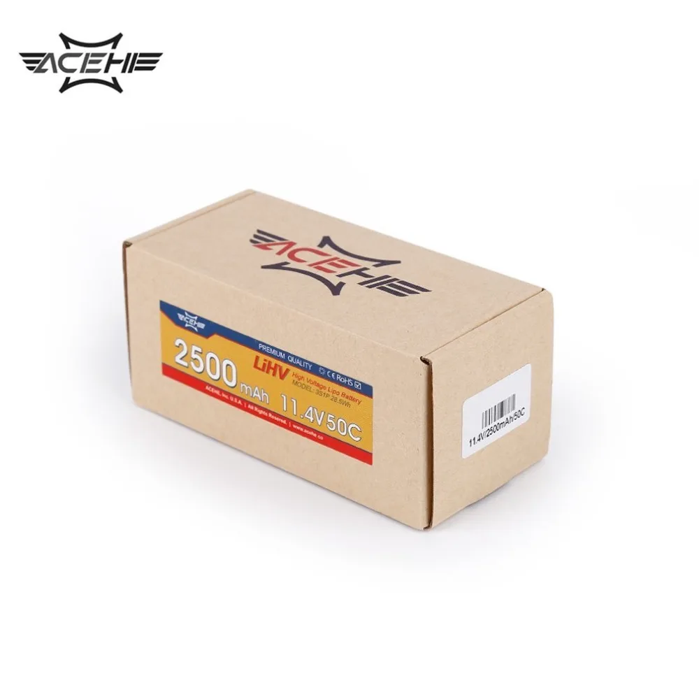 1 шт. ACEHE 11,4 V 2500mAh 50C 3S1P 28,5 WH с XT60 вилкой высокого напряжения Lipo батарея