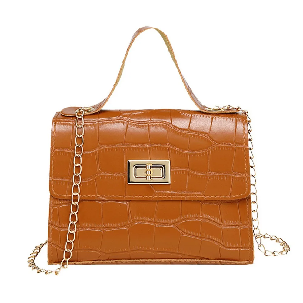 

2021 Women Crocodile Skin Shoulder Bag Small Square Mobile Phone Crossbody Bags Handbag Women's Leather Fashion Hasp Women's Bag