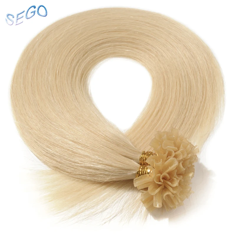 SEGO 1"-24" 0,5 г/локон прямые чистые и фортепианные кератиновые человеческие не Реми fusion волосы для ногтей u-образные накладки предварительно склеивающиеся волосы на Capsuel 100 шт 50 г