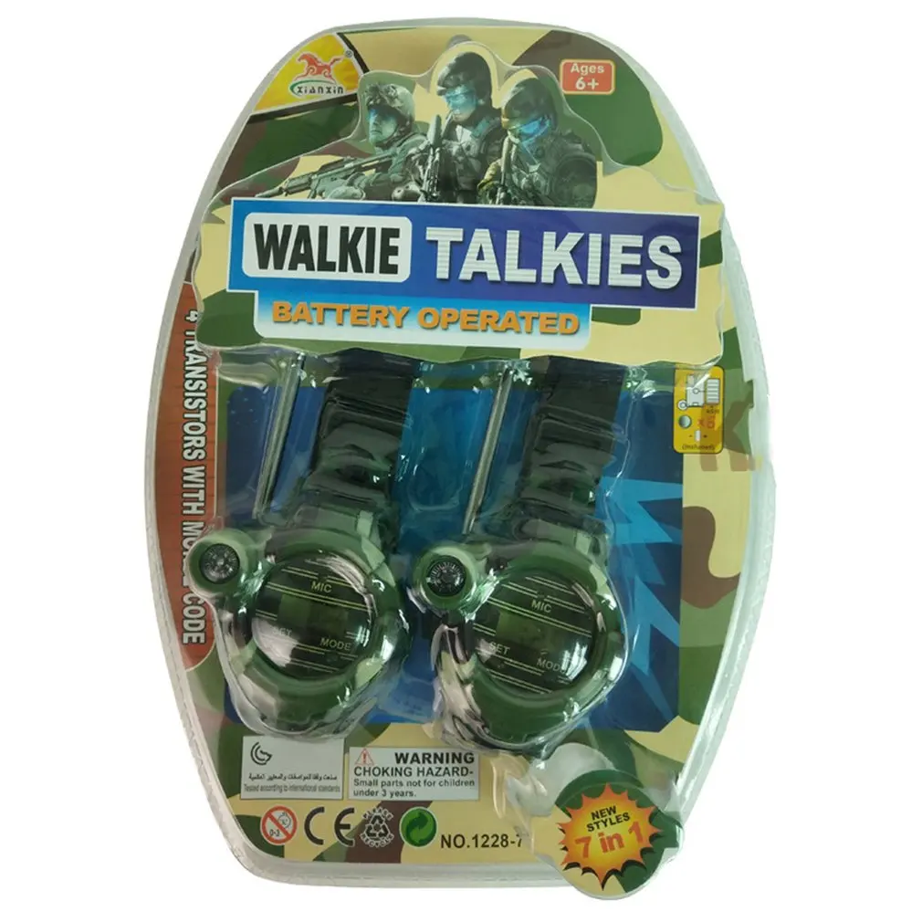 2 шт. иди и болтай Walkie Talkie S Часы игрушки для детей 7 в 1 Камуфляж Way Радио Мини
