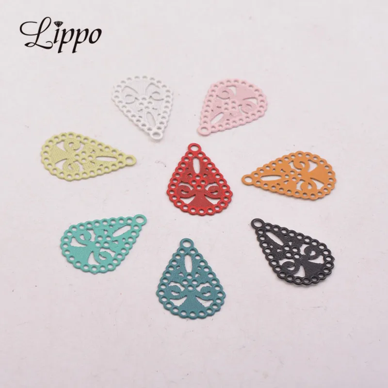 100 шт. AC9622 12 мм * 18 латунные подвески в форме капли воды окрашенные основа для