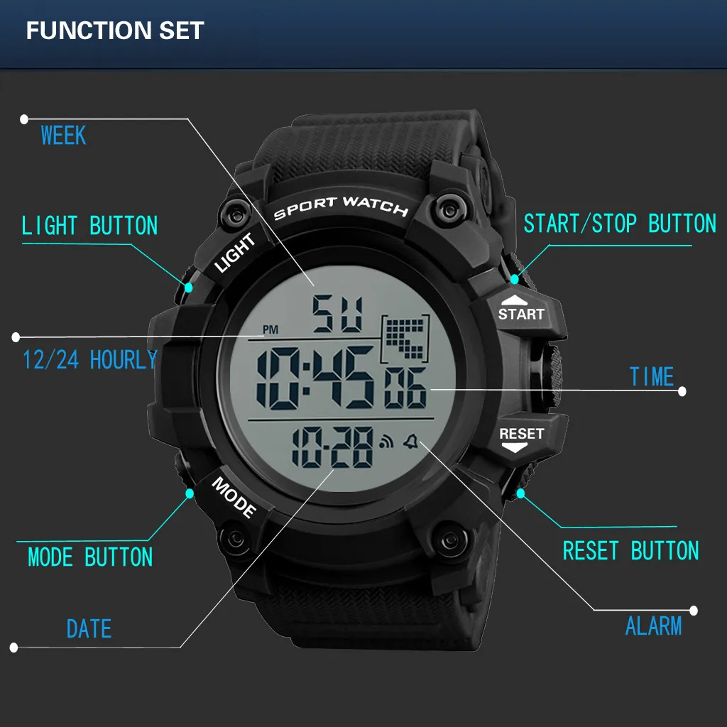 HONHX Clock Relogio Sport Watch Men Waterproof Daily Military Digital Outdoor LED Electronic Wristwatch Reloj Purchasing 40* | Наручные