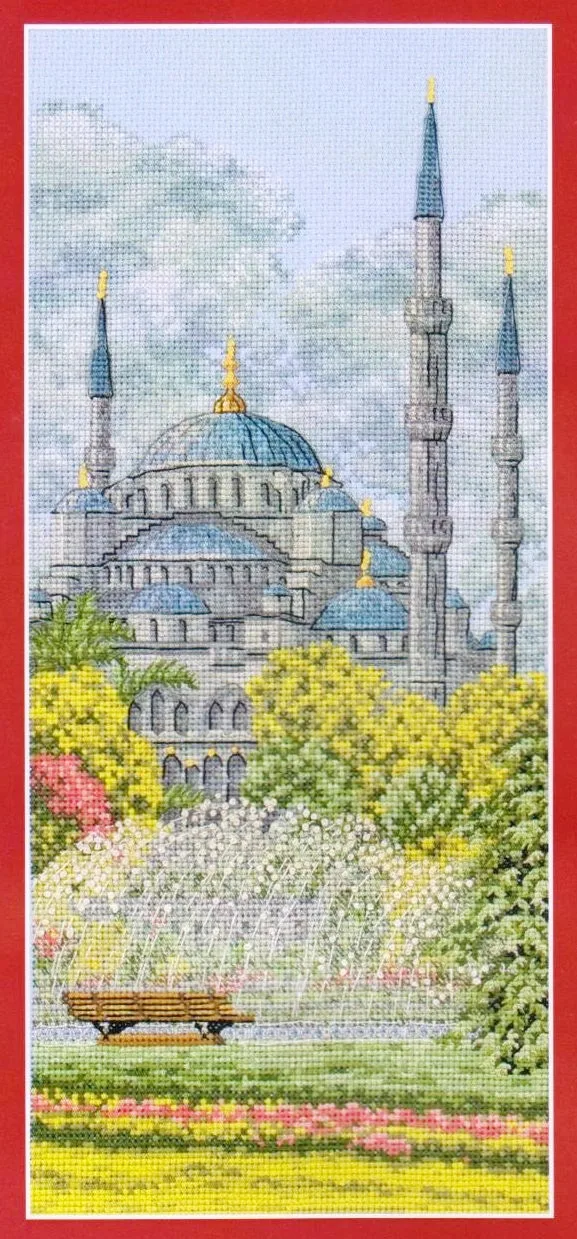 

Набор для вышивки крестом 14 карат, Набор для вышивки крестиком, без принта, с изображением мечети сада, парка, замка, ручная работа, домашний декор
