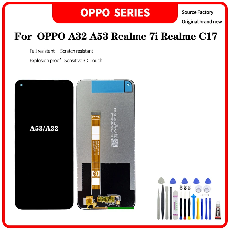 

For OPPO A32 A53 Realme 7i Realme C17 LCD display High quality HD brand new screen assembly with Disassembly tools