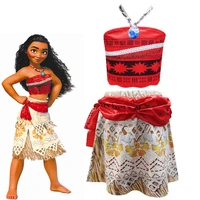 2019 summer moana dress for girls moana princess dresses kids party cosplay costumes with wig children clothing vaiana clothes
