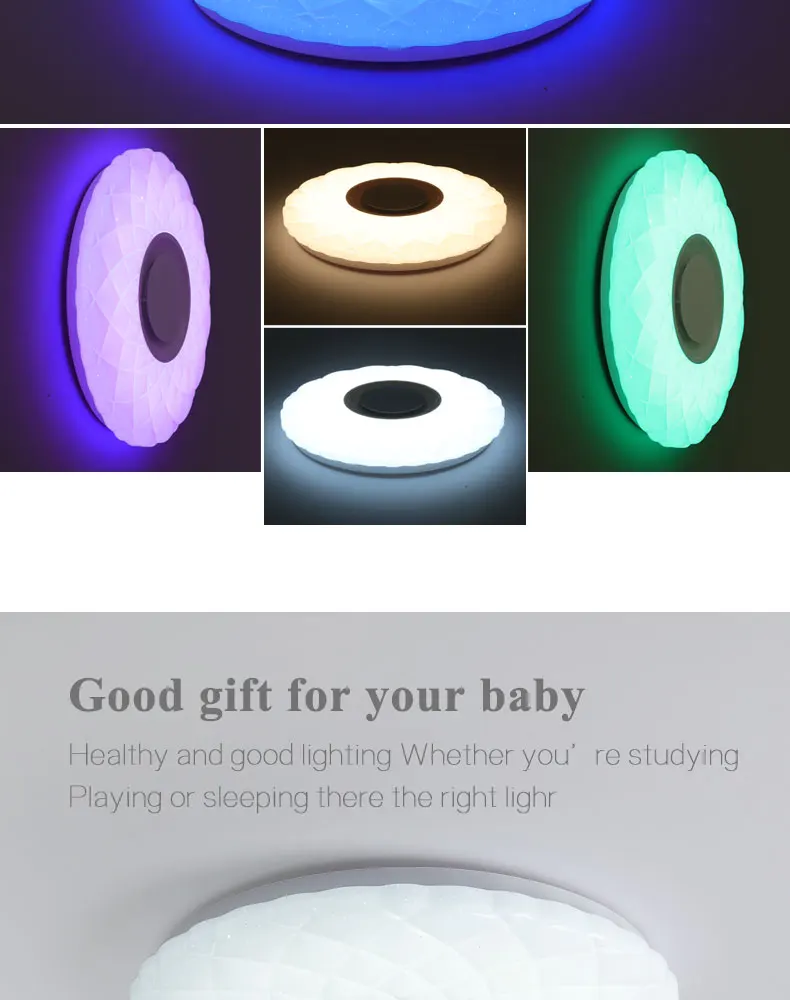 Современные светодиодные потолочные лампы Домашний Светильник ing XU-36W 52 Вт RGB приложение Bluetooth музыкальный светильник для спальни лампы для гостиной умный потолочный светильник