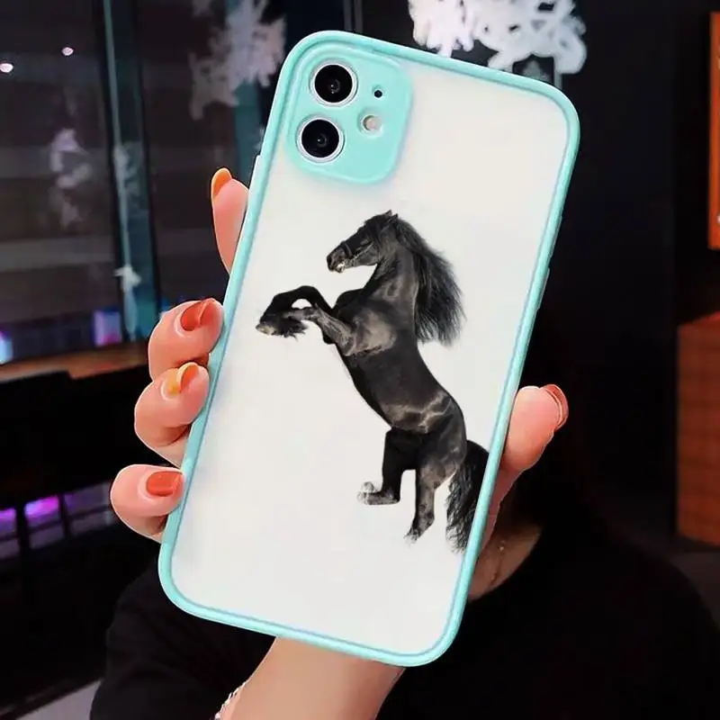 

Running horae art pattern luxury Phone Cases fundamatte transparent For iphone 7 8 11 12 plus mini x xs xr pro max cover