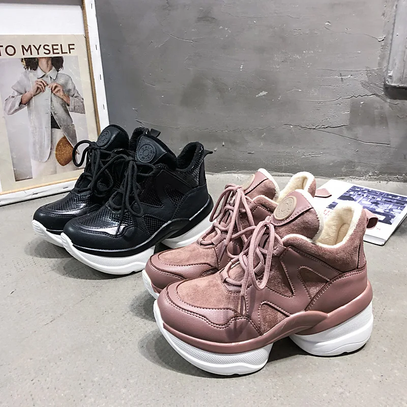 Fujin/зимние кроссовки из флиса и хлопка Модные плюшевые Прямая поставка