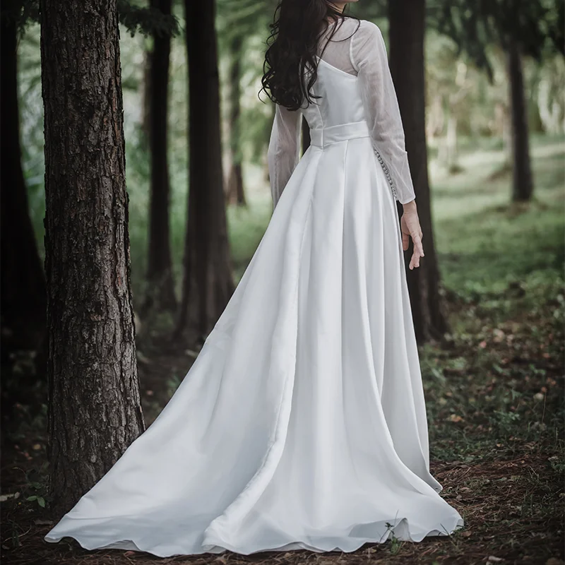 Элегантные Свадебные платья Длинные королевские Abby А силуэт v образный вырез с