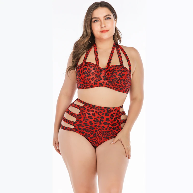 Набор бикини сексуальный пляжный 2019 плюс размер купальник 2 шт Высокая талия