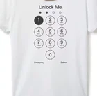 Забавная футболка с надписью Unlock Me iphone, с кнопками и паролем