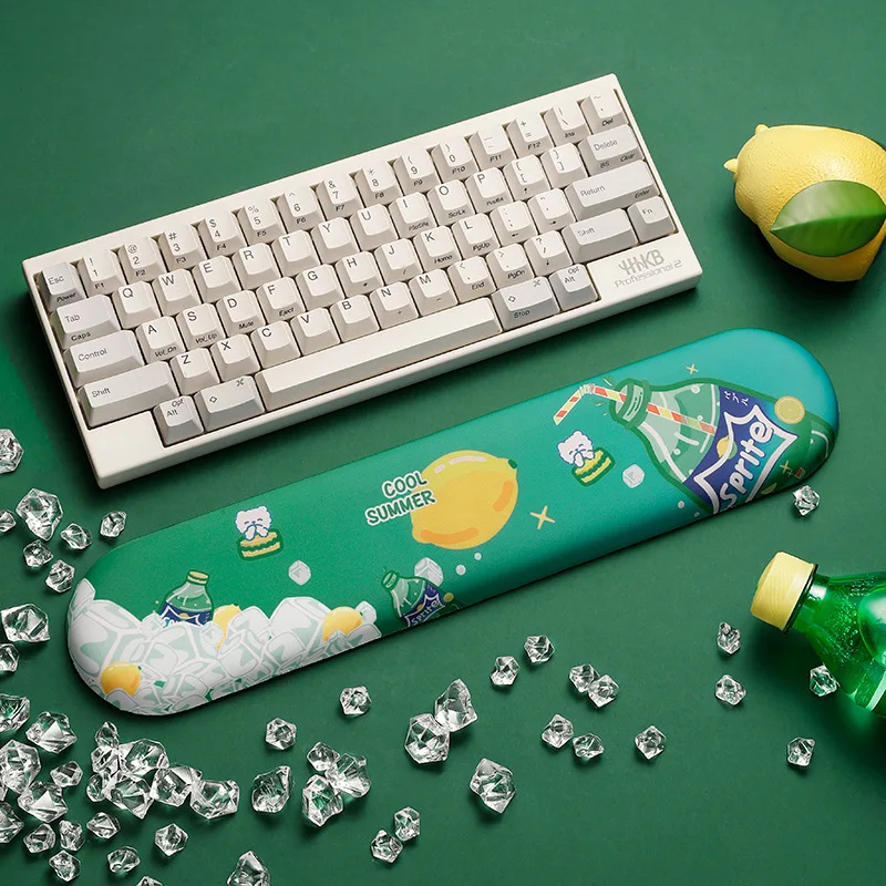 

Keyboard Wrist Rest Pad Mousepad Green Color Cool 36cm 44cm Support Memory Foam Cartoon Silicone Anti-Slip Office Game PC Laptop