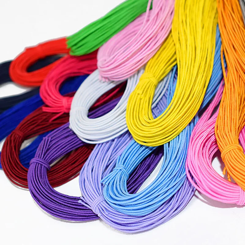 Тянущиеся эластичные веревки длиной 1 2 мм 20 м 10 цветов шнур для рукоделия с