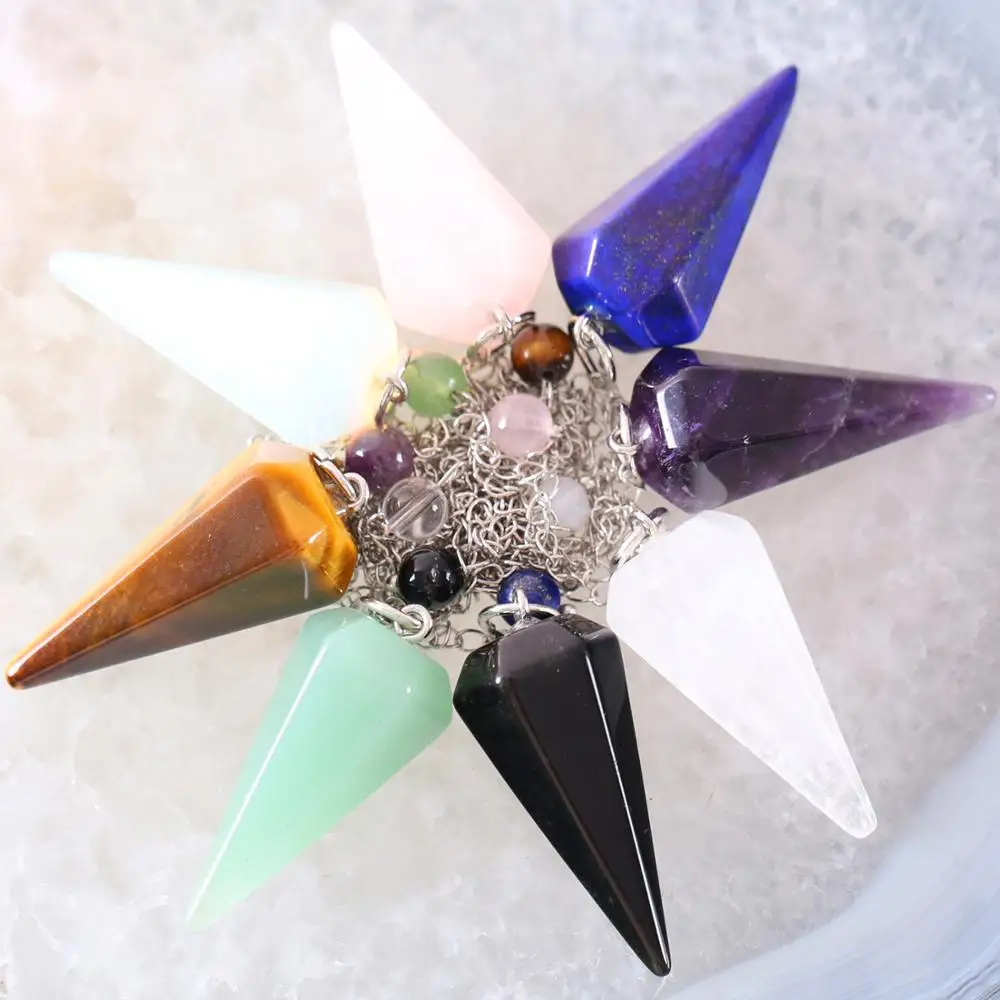 Очаровательная Шестигранная бусина-подвеска в виде пирамиды рейки цепочка с