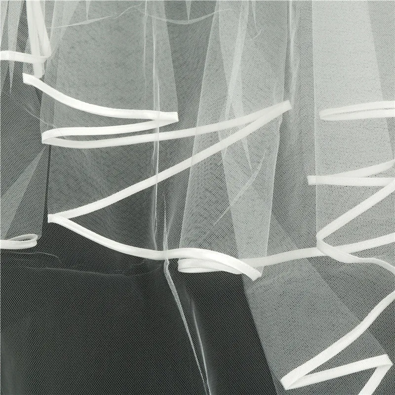 Элегантная красивая двухслойная фатиновая Фата для невесты с длинными