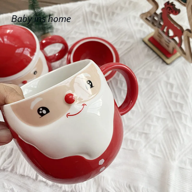 

Рождественская кружка с Санта-Клаусом 401-500 мл, креативная Рождественская кружка, милая мультяшная керамическая кружка, милая мультяшная кр...