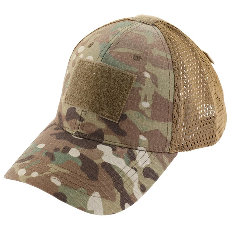 

Outdoor Camouflage Adjustable Cap Mesh Tactical Military Army Airsoft Fishing Hunting Hiking Basketball Snapback Hat Unisex