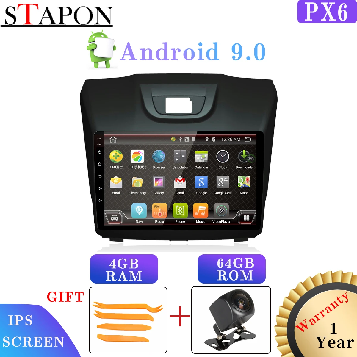 Android 9 0 4 Гб ОЗУ 64 ПЗУ 6 ядер ips для isuzu DMAX mux 2011 2017 автомобильный DVD GPS Мультимедийный