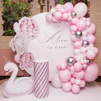 89pcs birthday party decorations balloon garland arch kit pastel macaron pink chrome gold anniversary balloon adult baby shower