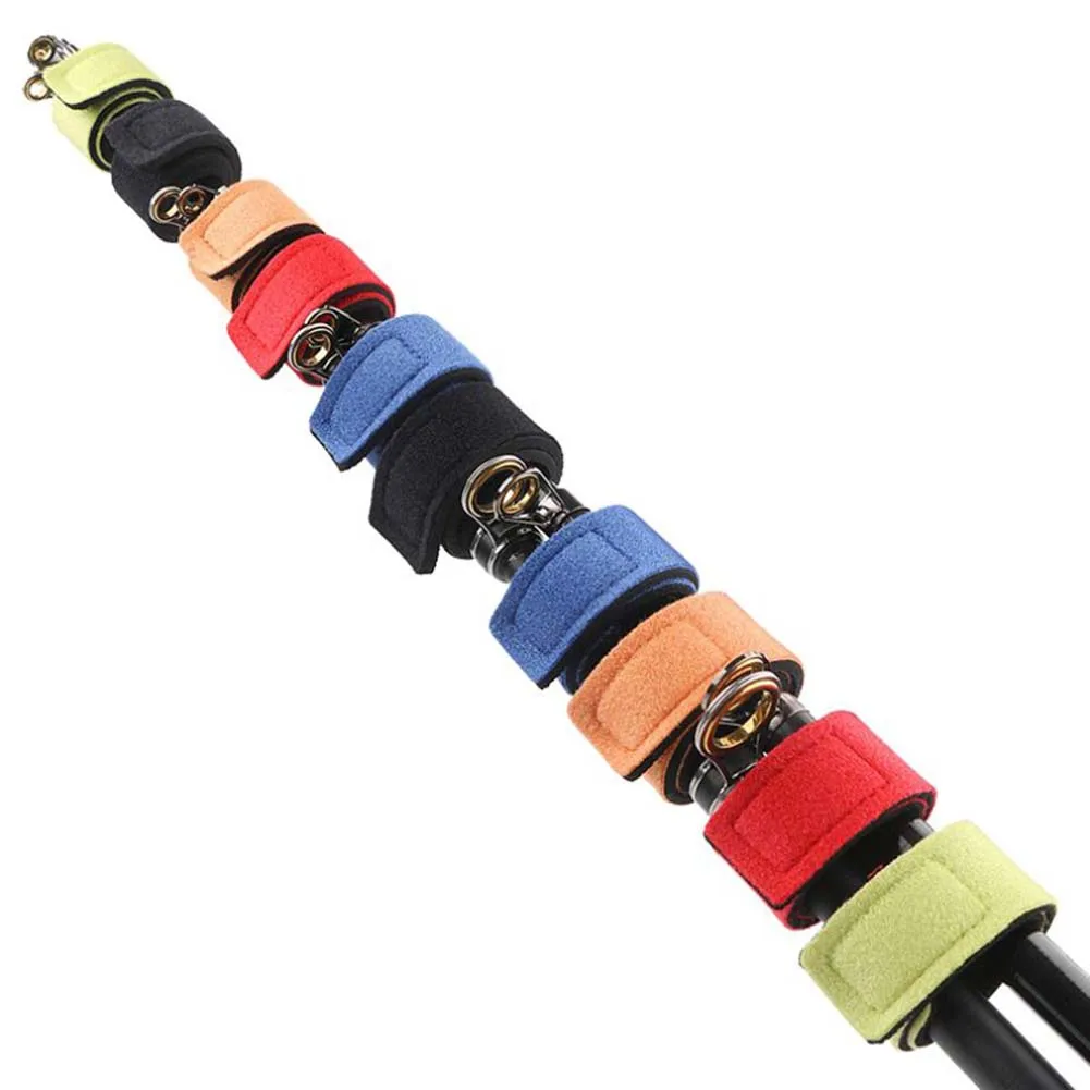 

6 Pcs Fishing Rods Belt Ties Stretchy Rod Adhesive Straps Cable Ties Strechy Pole Strap Holders for Fishing Accessories Random