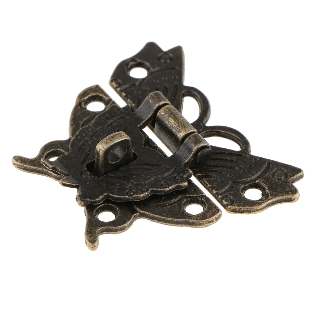 Красивый дизайн с бабочками старинная бронзовая застежка защелка для шкафа