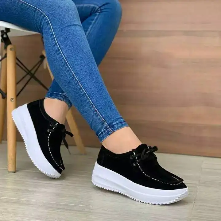 

Women's waterproof platform shoes, lazy shoes, suede leather, breathable, comfortable and fashionable women's casual shoes
