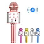 Беспроводной караоке-микрофон Bluetooth-совместимый портативный динамик для дома KTV-плеер со светодиодной подсветкой и записью