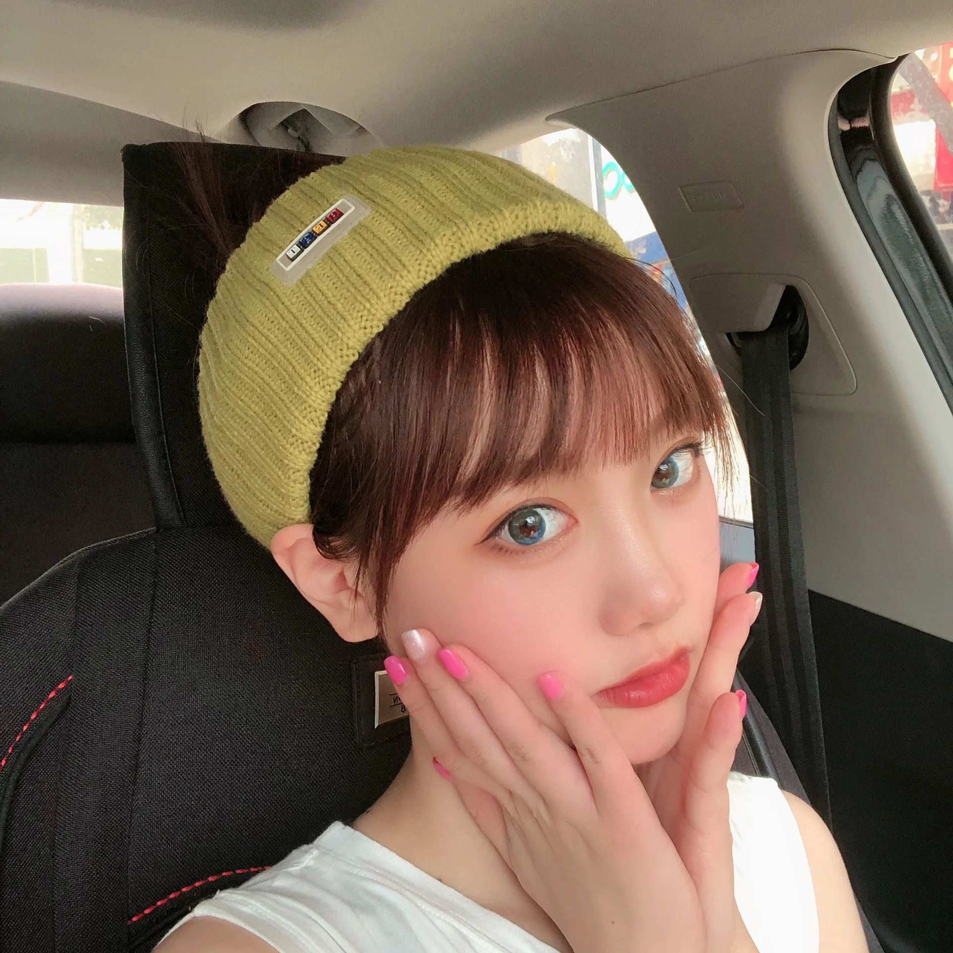 

2021 spring new warm solid woven headband headscarf ladies women crochet wide stretch hairband headgear girl hair accessories