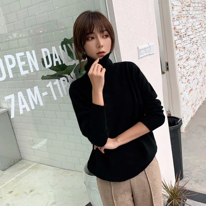 Дэн zi на осень-зиму 100% кашемировый свитер женский пуловер с высоким воротом для