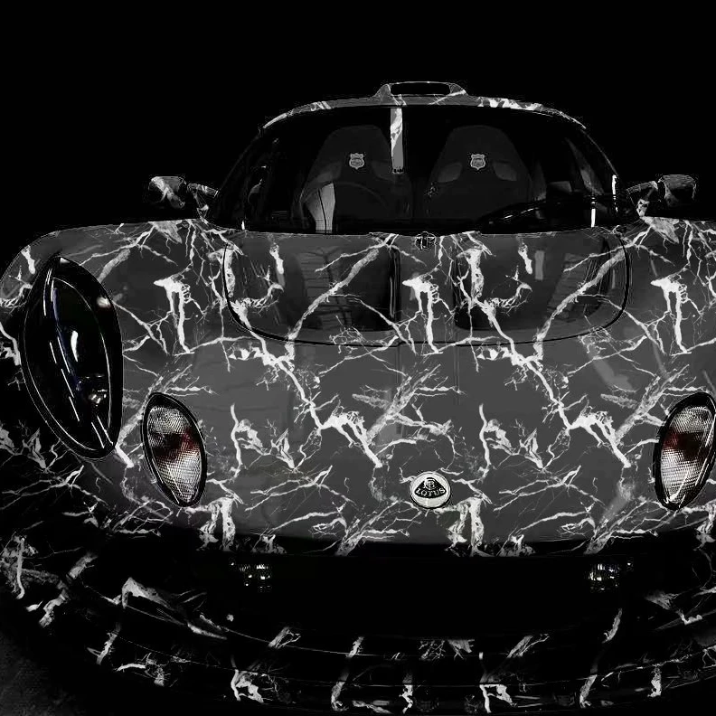 

TSAUTOP Popular 1.52*30m RoHS Certification pvc Stickers black lightning Camouflage Car Wrapping Foil For Car Wraps Vinyl