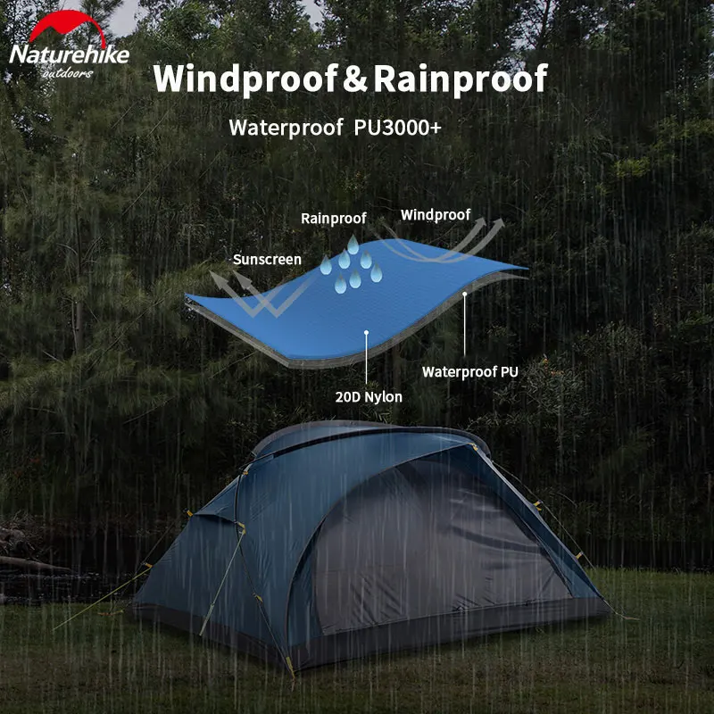 Online Naturehike 20D Nylon Camping Zelt Im Freien 2 Personen Ultraleicht Doppel Tür Zelt Net Garn Belüftung Zelt Doppel Schicht Freies Matte