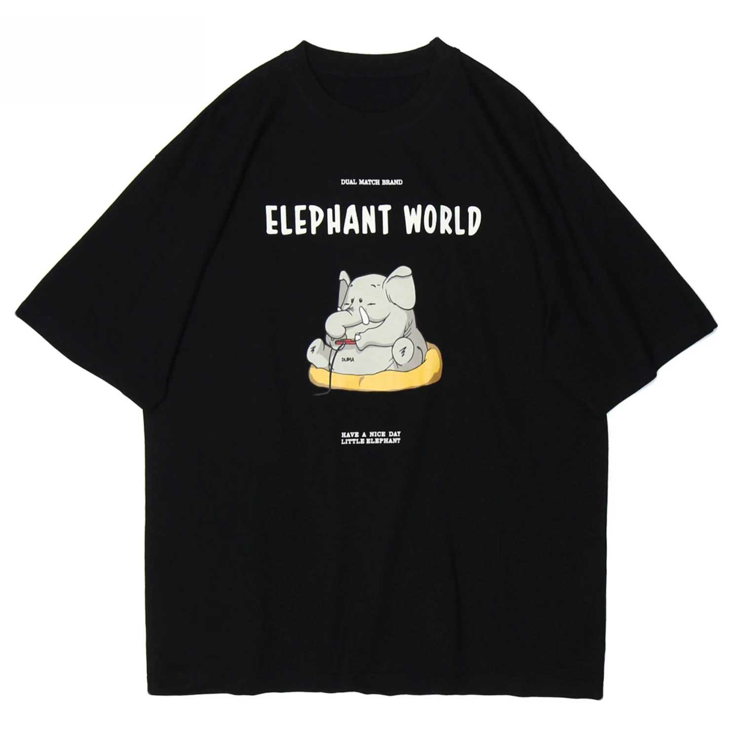 Футболка мужская с забавным принтом слона уличная одежда повседневная модная