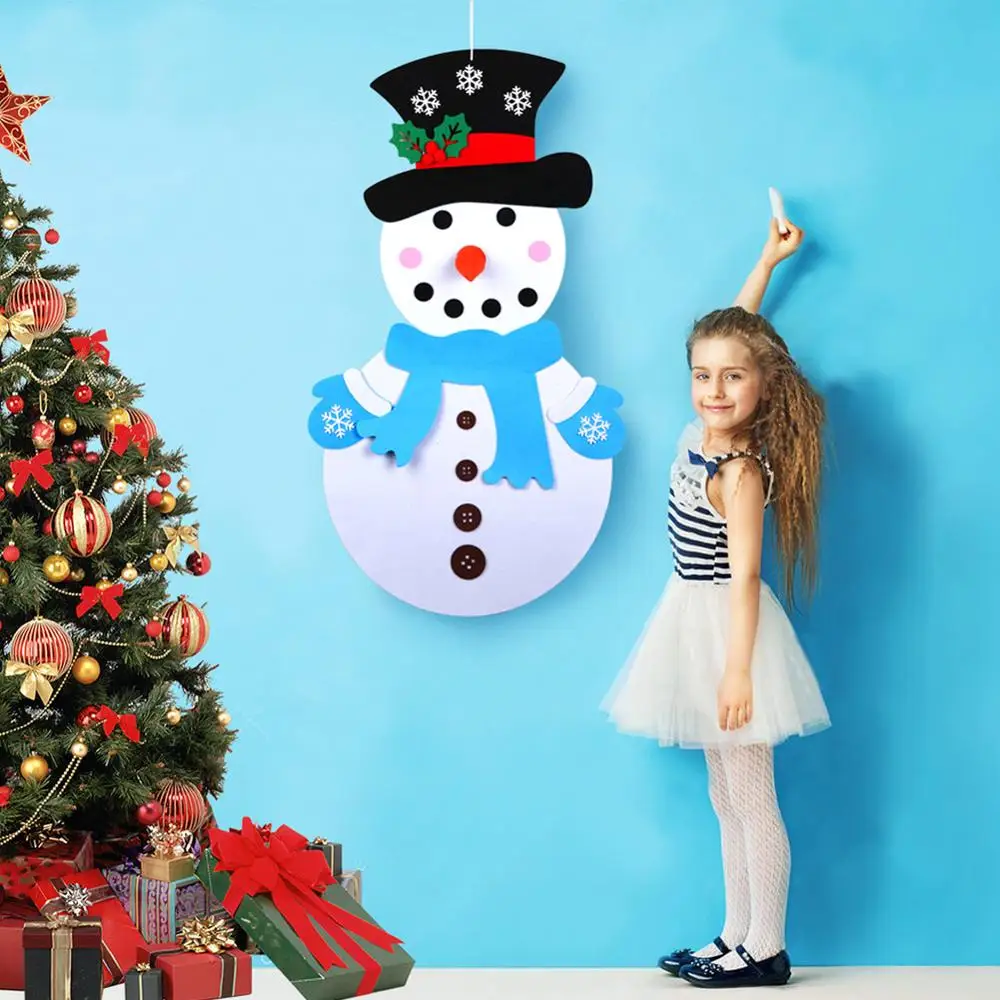 OurWarm DIY войлочная Рождественская елка лучший подарок для детей новогодние поставки двери настенные подвесные украшения Рождественское украшение для дома