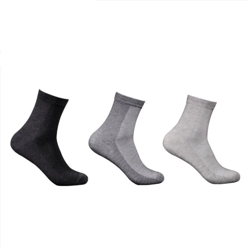 

10% Silver Fiber Men's Deodorant Socks Combed Cotton Middle Tube Crew Socks